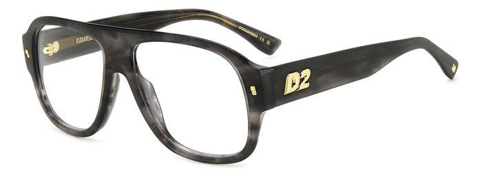 0716736975269 - Herren D2 0125 2W8 Rahmen von BRILLEN Acetat Grauhorn  Quadratisch