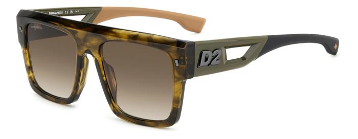 0716736975290 - Herren D2 0127 S 6AK HA Gläser SONNENBRILLEN Acetat Havanna Braun Quadratisch Normal Schattiert