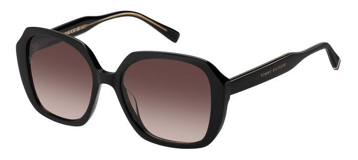 0716736981871 - Damen TH 2105 S 807 HA Gläser SONNENBRILLEN Acetat Schwarz Braun Quadratisch  Schattiert