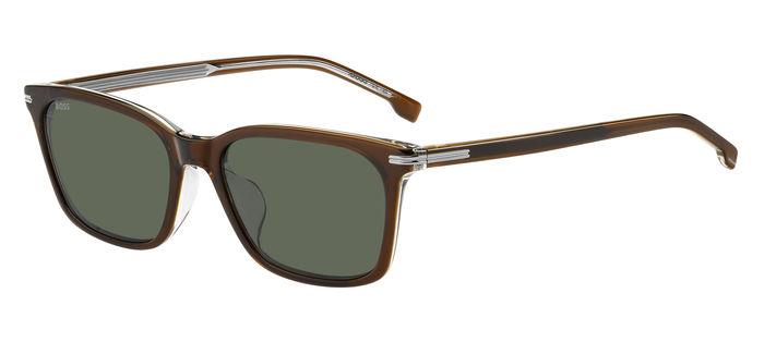 0716736983448 - Herren BOSS 1669 F SK 09Q QT Gläser SONNENBRILLEN Acetat Braun Grün Quadratisch