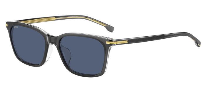 0716736983479 - Herren BOSS 1669 F SK KB7 KU Gläser SONNENBRILLEN Acetat Grau Blau Quadratisch