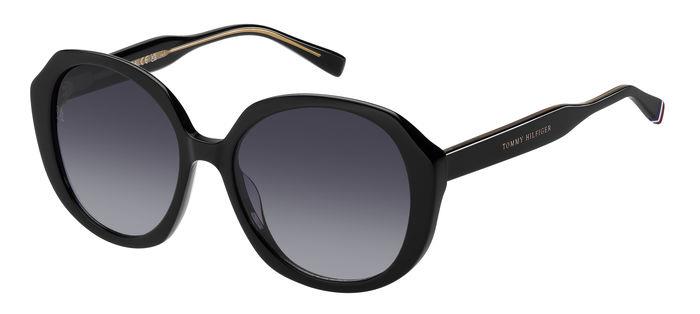 0716736985718 - Damen TH 2106 S 807 9O Gläser SONNENBRILLEN Acetat Schwarz Grau Schmetterling  Schattiert