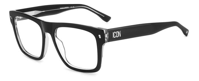 0716736987286 - Herren ICON 0018 7C5 Rahmen von BRILLEN Acetat Kristall Schwarz  Quadratisch