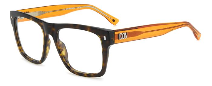 0716736987309 - Herren ICON 0018 L9G Rahmen von BRILLEN Acetat Havanna Orange  Quadratisch