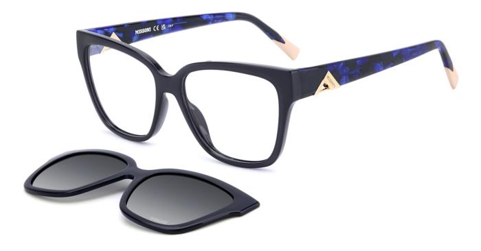 0716736988610 - Damen MIS 0179 CS PJP LB Rahmen von BRILLEN Acetat Blau Grau Quadratisch Polarisiert Clip-on