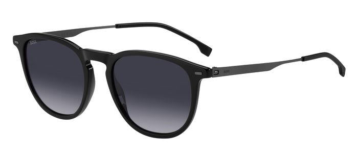 0716736989457 - Mann Boss 1639 s Ans 9o Gläser SONNENBRILLEN Acetat Schwarz Grau Kreisel  Schattiert