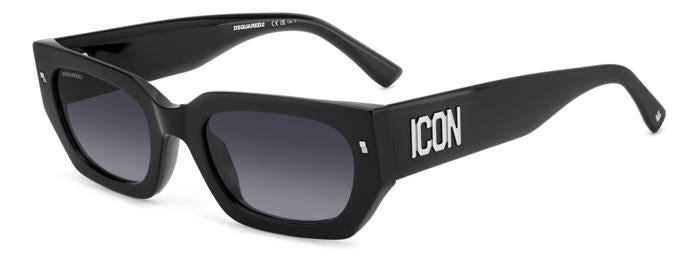 0716736997520 - Damen ICON 0017 S 807 9O Gläser SONNENBRILLEN Acetat Schwarz Grau Quadratisch  Schattiert