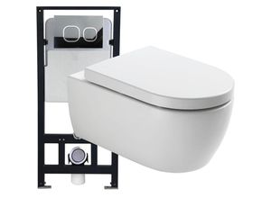 0716855388315 - - WC-Sparpaket 3 wc NT2039 und Soft-Close Sitz mit Vorwandelement G3004A und Betätigungsplatte vorne Modell 4111 satin