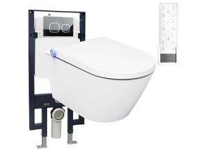 0716855391063 - WC-Komplettpaket 18 Dusch-WC Pro + 1102 und Soft-Close Sitz mit Vorwandelement G3008 und Betätigungsplatte vorne Modell 4111 weiß matt