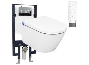 0716855391070 - WC-Komplettpaket 18 Dusch-WC Pro + 1102 und Soft-Close Sitz mit Vorwandelement G3008 und Betätigungsplatte vorne Modell 4112 weiß matt