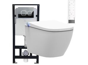 0716855393449 - WC-Komplettpaket 26 dusch-wc pro+ 1104 und Soft-Close Sitz mit Vorwandelement G3004A und Betätigungsplatte vorne Modell 4111 weiß matt