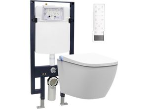 0716855393524 - WC-Komplettpaket 28 dusch-wc pro+ 1104 und Soft-Close Sitz mit Vorwandelement G3008 und Betätigungsplatte vorne Modell 4111 weiß matt