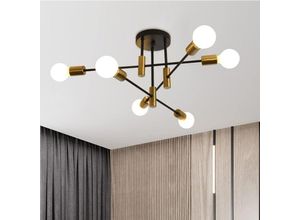 0717664429985 - Ganeed - Kronleuchter Moderne Pendelleuchte 6 Lichter Metall Industrielle Vintage Halterung Kronleuchter für Wohnzimmer Esszimmer Schlafzimmer Foyer