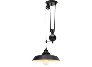 0717664430370 - Pulley Pendelleuchte Höhenverstellbare Industrielle Riemenscheibenbeleuchtung Rustikale Deckenleuchte Edison Island Lampe für Bauernhaus Esszimmer