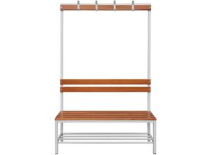 0718046703648 - Lüllmann - Sitzbankgarderobe einseitige Ausführung 400-1825 x 1200 x 400 mm ral 7035 Lichtgrau Buche 806100 - braun