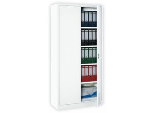 0718046705567 - Lüllmann - Stahl-Aktenschrank Metallschrank abschließbar Büroschrank Stahlschrank Weiß 1950 x 925 x 422 mm 530347 - weiß