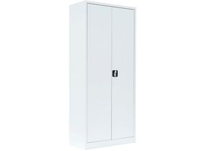 0718046705574 - Lüllmann ® - Stahl-Aktenschrank Metallschrank abschließbar Büroschrank Stahlschrank Weiß 1800 x 800 x 383 mm 530337 - weiß