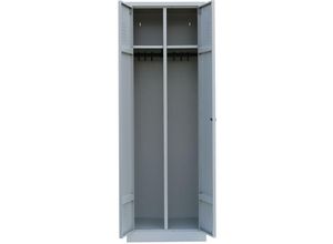 0718046705956 - Einzel Spind Spint Stahl-Kleiderschrank für Schwarz-Weiss-Trennung mittig schließend Gaderobenschrank 2 türig 180 x 60 x 50cm Grau Anthrazit 510428