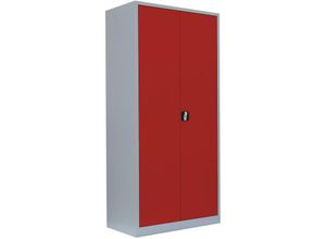 0718046708643 - Stahl-Aktenschrank Metallschrank abschließbar Büroschrank Stahlschrank 195 x 925 x 50cm Lichtgrau Rot 530354 - rot