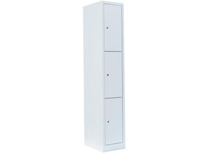 0718046709046 - Lüllmann ® - Schließfachschrank Fächerschrank Wertfachschrank 180x315x50cm 3 Fächer Abteilbreite 300 mm Weiß 520317 - weiß