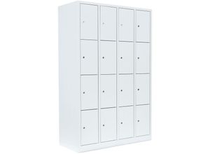 0718046709213 - Lüllmann ® - Schließfachschrank Wertfachschrank Fächerschrank Spind Umkleideschrank 16 Fächer-Spint Weiß 520447 - weiß