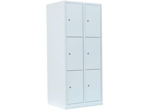 0718046709497 - Lüllmann ® - Schließfachschrank Wertfachschrank Fächerschrank Spind Umkleideschrank 6 Fächer-Spint Weiß 523327 Maße180x80x50cm - weiß