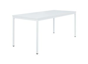 0718046712022 - Lüllmann - Schreibtisch Profi Besprechungstisch Büromöbel Verkaufstisch Computertisch 120 x 80 cm ral 9003 Lichtgrau 331037 - weiß