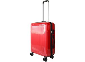 0718046714507 - Reisekoffer Rot Trolley Hartschale Reise Koffer Handgepäck 4 Doppelrollen TSA-Schloss (Koffer l 406051)