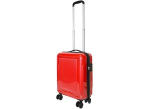 0718046719151 - Reisekoffer Rot Trolley Hartschale Reise Koffer Handgepäck 4 Doppelrollen TSA-Schloss (Koffer m 406050)