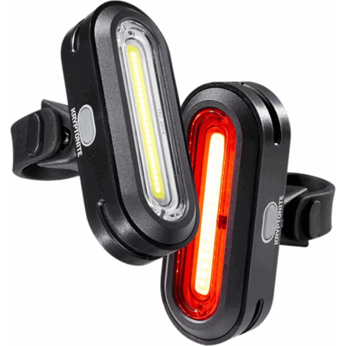 0720018003724 - USB Fahrradlicht-Set Vorne und Hinten 150 Lumen 6 Funktionen Schwarz