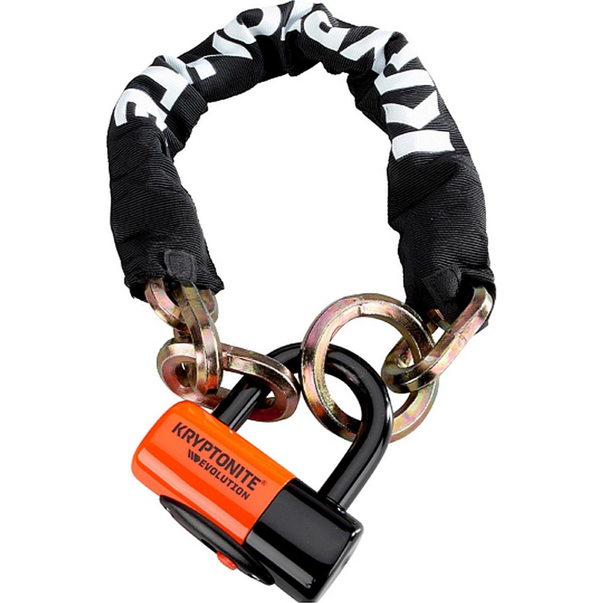 0720018999539 - New York Noose 1275 Sicherheitskette mit Evolution Series 4 Schloss - Schwarz Orange