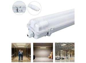 0722909781414 - Froadp LED Feuchtraumleuchte 120cm Neutralweiß Wannenleuchten T8 Röhre Deckenleuchte IP65 Wasserfest Deckenlampe für Industriehallen Werkstätten