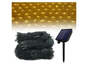 0722909794872 - Froadp 3x2m LED Lichternetz Solar Lichterkette Aussen mit Fernbedienung und 8 Leuchtmodi WarmWeiß