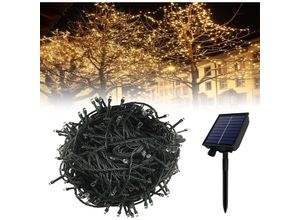 0722909795442 - 50m led Solar Lichterkette Aussen Weihnachtsbeleuchtung mit Fernbedienung und 8 Leuchtmodi WarmWeiß - Froadp