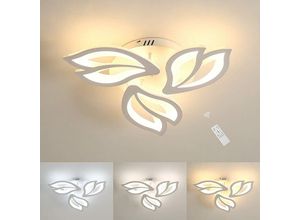 0723496609709 - Led Deckenleuchte Dimmbar 30W Modernes Blütenblatt Design Deckenleuchten mit Fernbedienung 3 Köpfe Deckenbeleuchtung für Schlafzimmer Wohnzimmer
