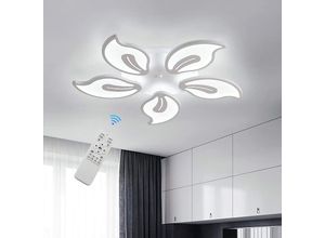 0723496641662 - Goeco - led Deckenleuchte Deckenlampe moderne blütenblatt 45W 5100LM mit dimmbarer Fernbedienung 3000-6500K weiße Deckenleuchten für Wohnzimmer