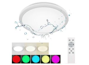 0723496696440 - Comely - Komisch LED-dimmbare Deckenlicht IP54-Badezimmerdecke 24 w 3100 lm 2700-6500K wasserdichte rgb Moderne Deckenlampe mit Fernbedienung für