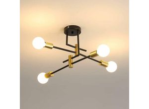 0723496915275 - Vintage-Deckenleuchte industrielle Deckenleuchte E27 Durchmesser 70 cm für Schlafzimmer Küche Flur moderne LED-Kronleuchter 4 Lichter (Glühbirnen