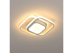 0723496915626 - Goeco - led Deckenleuchte 32W Modernes Design Warmweiß 3000K Quadrat Deckenlampe Für Wohnzimmer Schlafzimmer Esszimmer Büro Weiß φ27cm