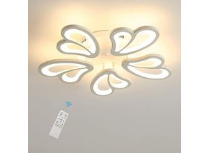 0723496915749 - Deckenleuchte Dimmbare Moderne Kreative Blumenform Deckenlampe Dimmbar 3000K-6000K Für Wohnzimmer Schlafzimmer Esszimmer Büro Weiß