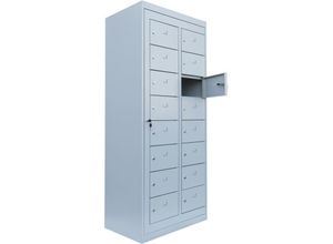 0723794141376 - Lüllmann - Verteilerschrank 20 Fächer Stahlschrank Schrank Postschrank Personalschrank Lichtgrau 526300 - grau