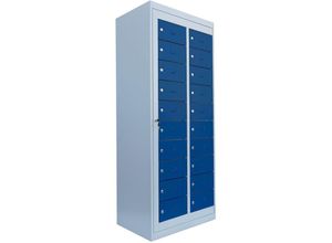 0723794141383 - Lüllmann ® - Verteilerschrank 20 Fächer Stahlschrank Schrank Postschrank Personalschrank grau blau 526301 - blau