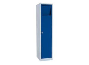 0723794141444 - Komfort Stahl Wäscheschrank Wäsche Sammelschrank Wäschesammelschrank 180x40x50cm grau blau 526511 - blau