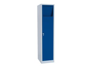 0723794141468 - Lüllmann ® - Komfort Stahl Wäscheschrank Wäsche Sammelschrank Wäschesammelschrank 180x60x50cm grau blau 526521 - blau