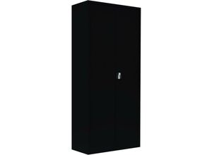 0723794141611 - Lüllmann ® - Stahl-Aktenschrank Metallschrank abschließbar Büroschrank Stahlschrank Schwarz 1800 x 800 x 383 mm 530339 - schwarz