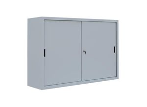 0723794142601 - Lüllmann - Großer Schiebetürenschrank Schiebetüren Büro Aktenschrank Sideboard aus Stahl grau 1090 x 1600 x 450 mm (Höhe x Breite x Tiefe) 550150