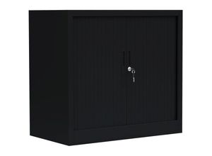 0723794142878 - Lüllmann - Querrollladenschrank Sideboard 80cm breit Stahl Büro Aktenschrank Rolladenschrank Schwarz (HxBxT) 750 x 800 x 460 mm   555089 - schwarz