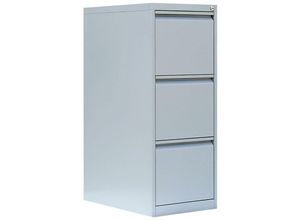 0723794143370 - Lüllmann - Stahl Büro Hängeregistratur Schrank Bürocontainer 101x40x62cm (HxBxT) mit 3 Schüben einbahnig Lichtgrau 560310 - grau