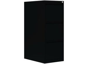 0723794143387 - Lüllmann - Stahl Büro Hängeregistratur Schrank Bürocontainer 101x40x62cm (HxBxT) mit 3 Schüben einbahnig Schwarz 560319 - schwarz