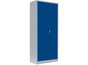 0723794147491 - Lüllmann - Stahl-Aktenschrank Metallschrank abschließbar Büroschrank Stahlschrank Lichtgrau Blau 1800 x 800 x 383 mm 530331 - blau